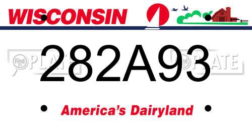 282A93 Wisconsin License Plate