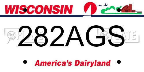 282AGS Wisconsin License Plate
