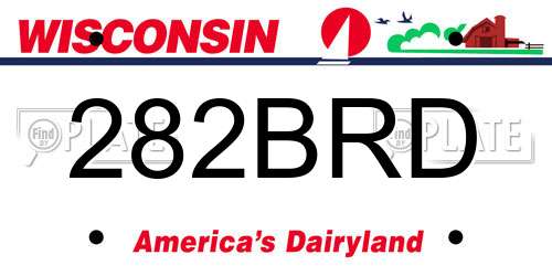 282BRD Wisconsin License Plate
