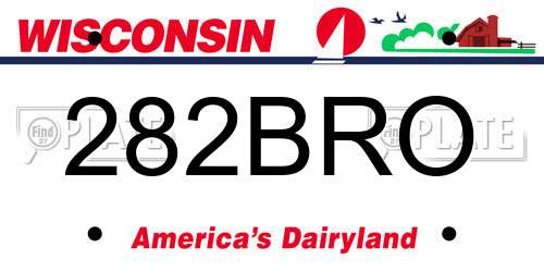282BRO Wisconsin License Plate