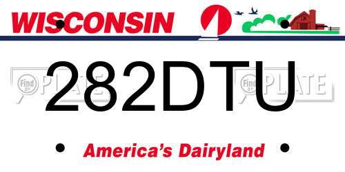 282DTU Wisconsin License Plate