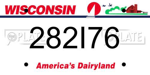 282I76 Wisconsin License Plate