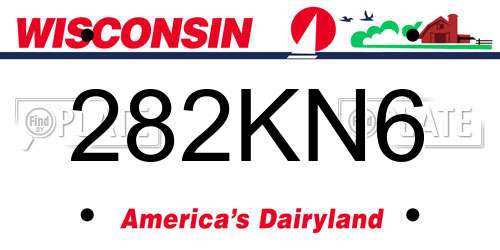 282KN6 Wisconsin License Plate