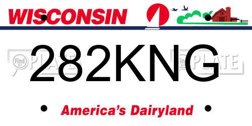 282KNG Wisconsin License Plate