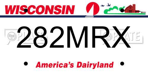 282MRX Wisconsin License Plate
