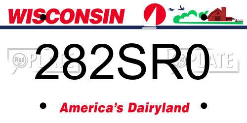 282SR0 Wisconsin License Plate