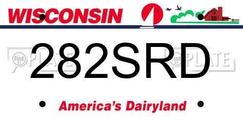 282SRD Wisconsin License Plate
