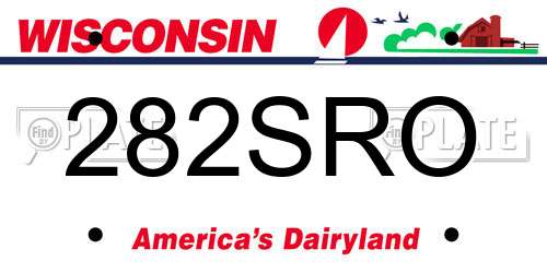 282SRO Wisconsin License Plate