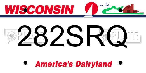 282SRQ Wisconsin License Plate