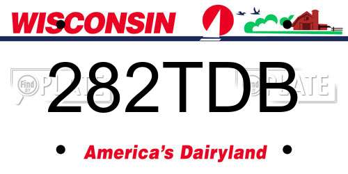 282TDB Wisconsin License Plate