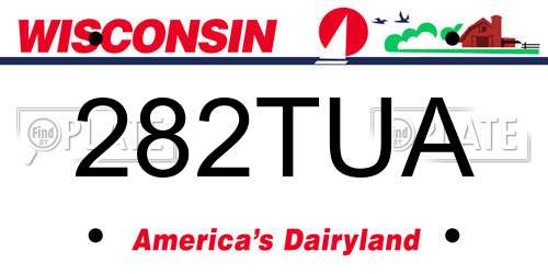 282TUA Wisconsin License Plate