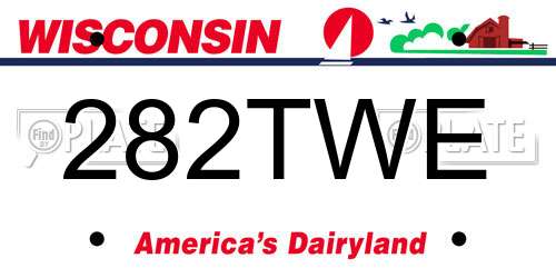 282TWE Wisconsin License Plate