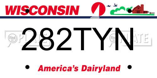 282TYN Wisconsin License Plate