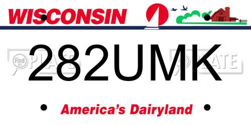 282UMK Wisconsin License Plate