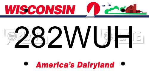 282WUH Wisconsin License Plate