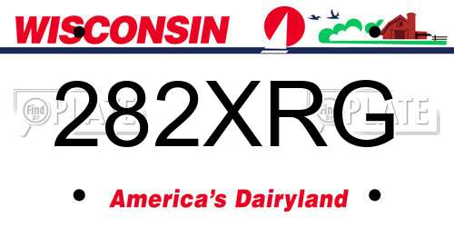 282XRG Wisconsin License Plate