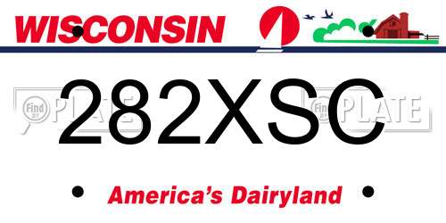282XSC Wisconsin License Plate