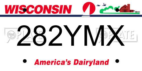 282YMX Wisconsin License Plate
