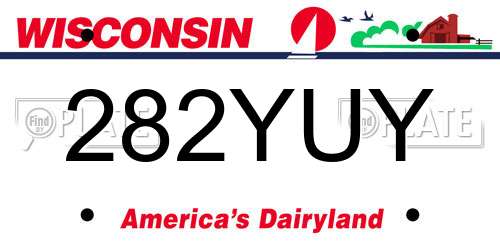282YUY Wisconsin License Plate