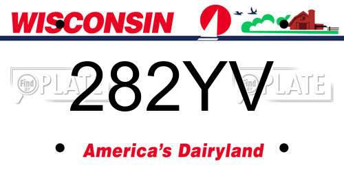 282YV Wisconsin License Plate