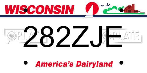 282ZJE Wisconsin License Plate