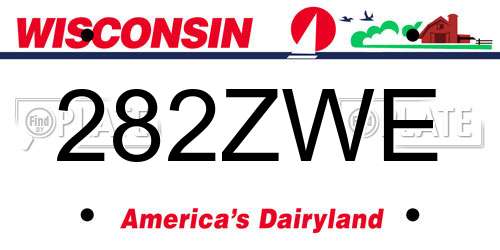 282ZWE Wisconsin License Plate