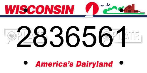 2836561 Wisconsin License Plate