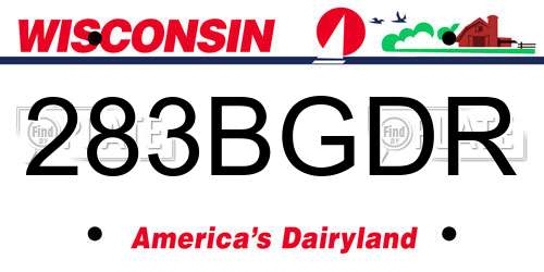 283BGDR Wisconsin License Plate