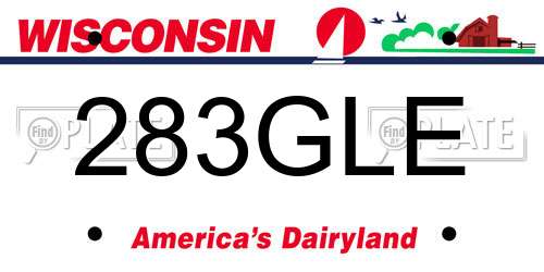 283GLE Wisconsin License Plate