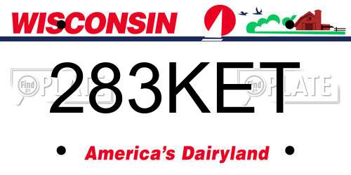 283KET Wisconsin License Plate