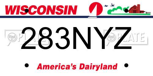 283NYZ Wisconsin License Plate