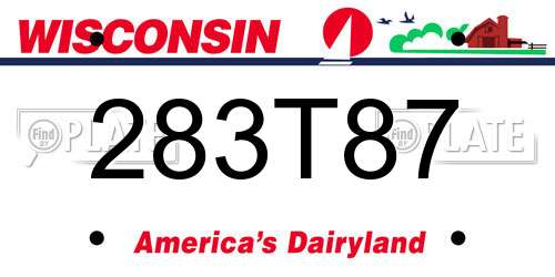 283T87 Wisconsin License Plate
