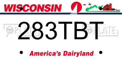 283TBT Wisconsin License Plate