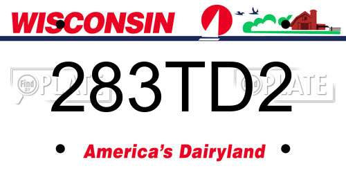 283TD2 Wisconsin License Plate