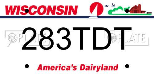 283TDT Wisconsin License Plate
