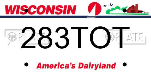 283TOT Wisconsin License Plate