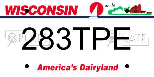 283TPE Wisconsin License Plate