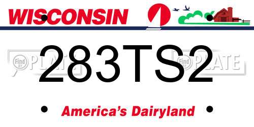 283TS2 Wisconsin License Plate