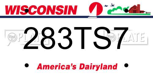 283TS7 Wisconsin License Plate