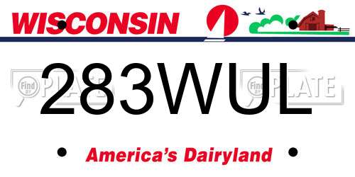283WUL Wisconsin License Plate