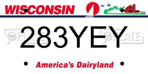283YEY Wisconsin License Plate