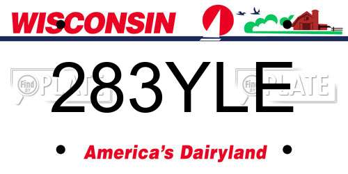 283YLE Wisconsin License Plate