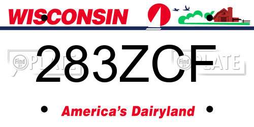283ZCF Wisconsin License Plate