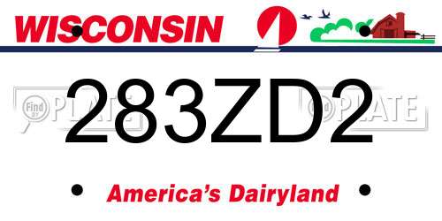 283ZD2 Wisconsin License Plate