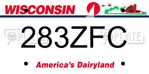 283ZFC Wisconsin License Plate