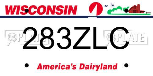 283ZLC Wisconsin License Plate
