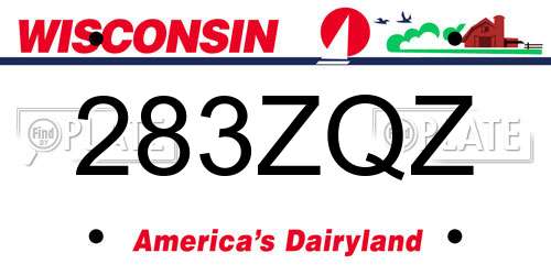 283ZQZ Wisconsin License Plate