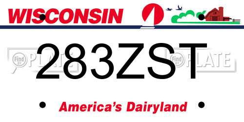 283ZST Wisconsin License Plate