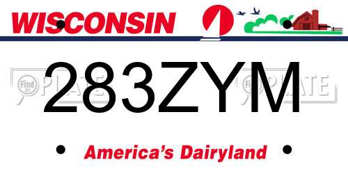 283ZYM Wisconsin License Plate