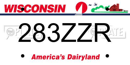 283ZZR Wisconsin License Plate